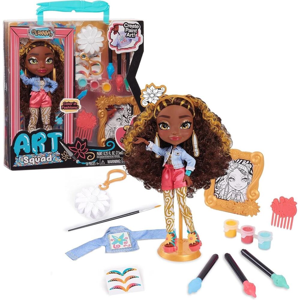 New, Art Squad Vannah 10-inch Doll & DIY Craft Kit - Ages 5+ Creative Fun
